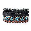 Cowhide & Imitation Leather Cord Knitted Multi-strand Bracelets WG31D03-29-1