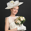 Imitation Linen Cloth Hat Fascinator Base AJEW-WH0314-493-6