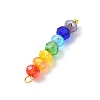 2Pcs Rainbow Color Faceted Glass Pendants PALLOY-JF02525-01S-2