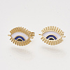 Brass Stud Earrings EJEW-S201-177B-1