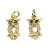 Brass Micro Pave Cubic Zirconia Pendants KK-I358-036G-1
