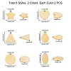 24Pcs 12 Style 304 Stainless Steel Pendants STAS-UN0024-37-5