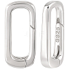 925 Sterling Silver Spring Gate Rings with Double Sided Suede Fabric Silver Polishing Cloth STER-BBC0009-26-7