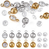 10Pcs 304 Stainless Steel Pendant Cabochon Settings STAS-TA0005-84-2