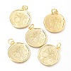 Brass Micro Pave Clear Cubic Zirconia Charms ZIRC-O036-21G-1