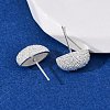 Brass Textured Stud Earrings EJEW-A143-02A-S-3