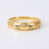 Flower Pattern Brass Micro Pave Clear Cubic Zirconia Finger Rings FS-WGC0799-05-1
