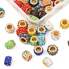 40Pcs Polymer Clay Rhinestone European Beads RB-YW0001-02-3