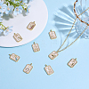 9Pcs 9 Styles Brass Micro Pave Cubic Zirconia Pendants with Enamel KK-DR0001-64-4