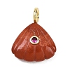 Natural Red Jasper Carved Pendants G-G330-02G-09-1