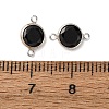 925 Streling Silver Pave Cubic Zirconia Birthstone Connector Charms STER-NH0001-80P-03-3