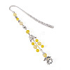 Natural Quartz Crystal Round Beads & Alloy Angel Bookmarks AJEW-TA00054-1