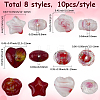 80Pcs 8 Styles Handmade Lampwork Beads LAMP-SC0001-88-2