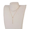 Brass Cross Chain Lariat Necklaces NJEW-JN02258-4