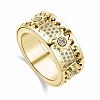 Gear Brass Micro Pave Clear Cubic Zirconia Rotatable Finger Rings FS-WGBD3BF-28-1