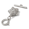 Brass Micro Pave Clear Cubic Zirconia Toggle Clasps KK-N254-81P-3