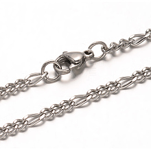 Non-Tarnish 304 Stainless Steel Figaro Chains Necklaces NJEW-G310-02P