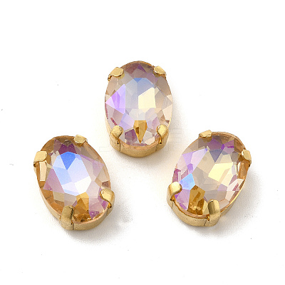 Moonlight Effect Oval Sew on Rhinestone GLAA-P055-01A-G04-1