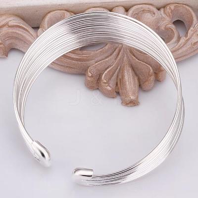 Classic Brass Cuff Bangles For Women BJEW-BB12232-1