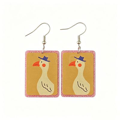 Acrylic Glitter Powder Dangle Earrings for Women WGA022A-01-1