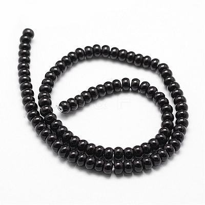 Natural Black Onyx Beads Strands G-P161-19-6x4mm-1