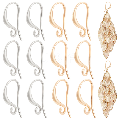 48Pcs 2 Colors Brass Earring Hooks KK-BC0010-66-1