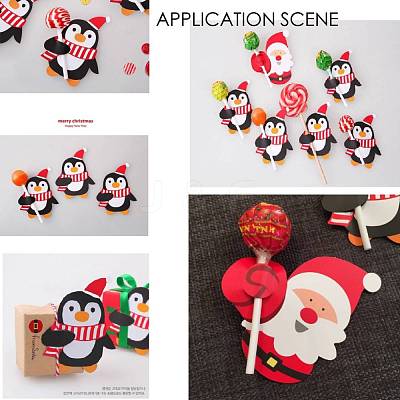 Christmas Theme Snowman Shape Paper Candy Lollipops Cards CDIS-I003-01-1