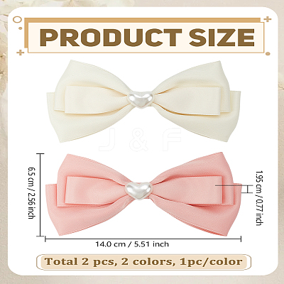 2Pcs 2 Colors Polyester Alligator Hair Clips OHAR-LP0003-44-1