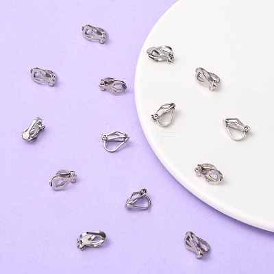 Brass Clip-on Earring Findings X-EC110-NF-1