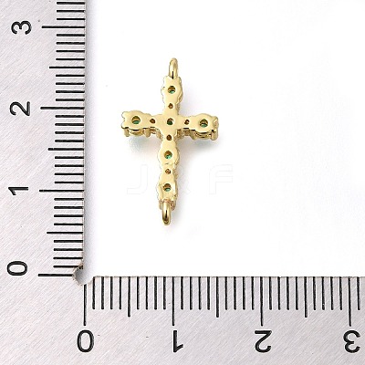 Brass Pave Cubic Zirconia Connector Charms KK-M101-03C-G01-1