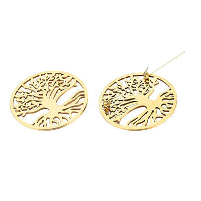 201 Stainless Steel Tree of Life Lapel Pin JEWB-N007-128G-1