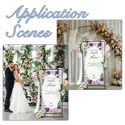 Adjustable Height Iron Wedding Sign Holder AJEW-WH0410-51EB-1