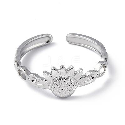 Non-Tarnish 304 Stainless Steel Open Cuff Ring Finding RJEW-C046-07P-1