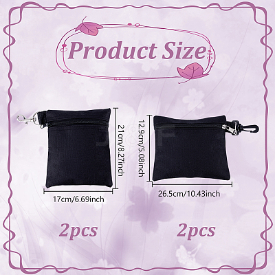 4Pcs 2 Styles Oxford Cloth PVC & Polyester Waterproof Coating Bag AJEW-DR0001-76-1