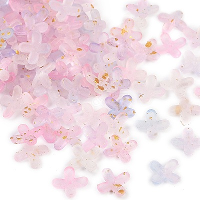 Metal Enlaced Acrylic Bead Caps OACR-G044-01C-1