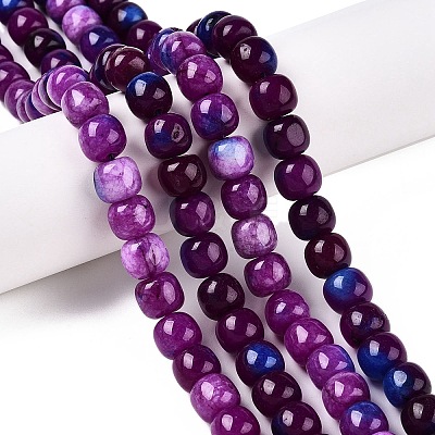 Dyed Natural White Jade Beads Strands G-T138-D26-1