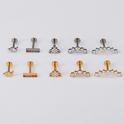 G23 Titanium Micro Pave Clear Cubic Zirconia Internally Threaded Labrets WG2497D-09-1