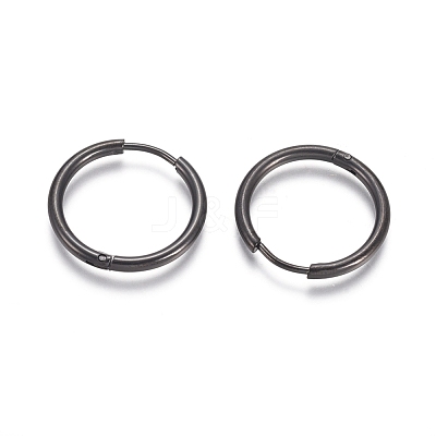 304 Stainless Steel Huggie Hoop Earrings EJEW-F111A-20mm-B-1