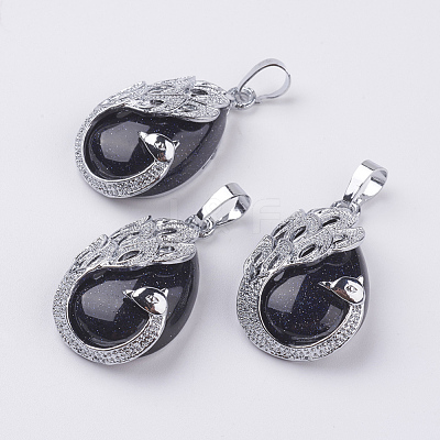 Synthetic Blue Goldstone Pendants G-E442-04I-1