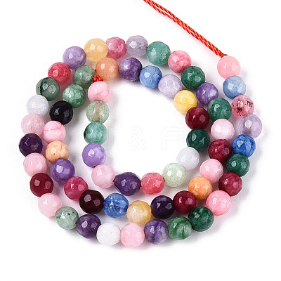 Dyed Natural White Jade Beads Strands G-T139-6mm-60-04-1