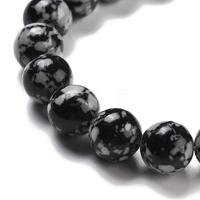 Synthetic Snowflake Obsidian Beads Strands G-E568-03C-1