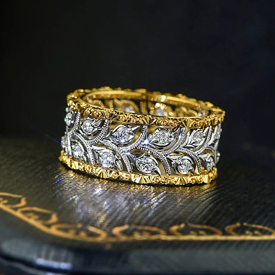 Brass Micro Pave Clear Cubic Zirconia Finger Rings FS-WG88BF1-02-1