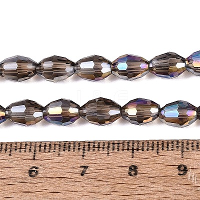 Electroplate Transparent Glass Beads Strands GL-N002-01A-A17-1
