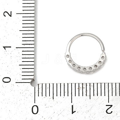 316L Surgical Stainless Steel Micro Pave Clear Cubic Zirconia Hoop Nose Rings WGE451E-05-1
