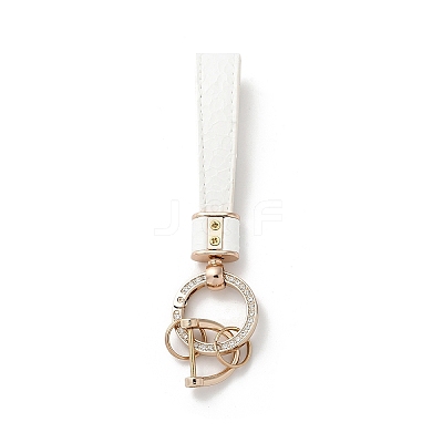 Microfiber & Zinc Alloy & Crystal Rhinestone Keychain KEYC-G062-01D-1