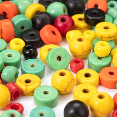 240Pcs Round & Flat Round Synthetic Turquoise Beads and 4 Styles Glass Seed Beads DIY-LS0003-09-1