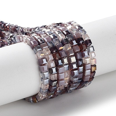 Gradient Color Electroplate Glass Bead Strands X-GLAA-E042-05-B10-1