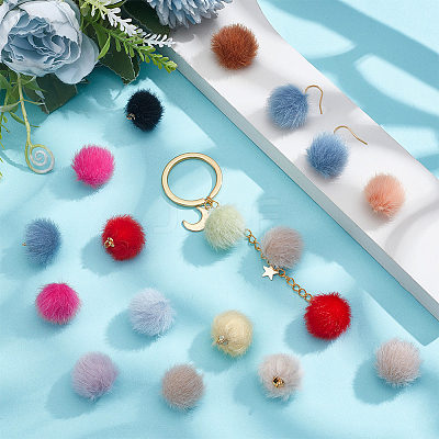96Pcs 16 Colors Plush Pompom Pendants FIND-PH0027-63-1