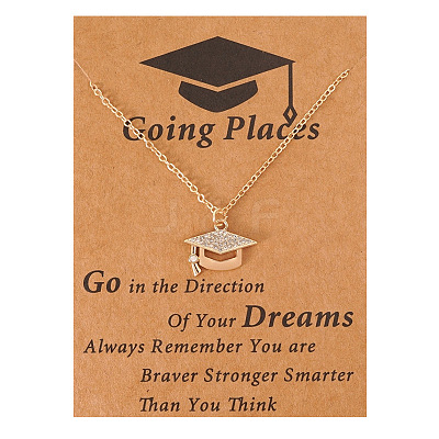 Graduation Theme Alloy Crystal Rhinestone Pendant Necklaces FS-WG07ADB-01-1