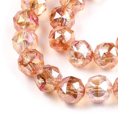 Transparent Electroplate Glass Beads Strands EGLA-N006-077H-1